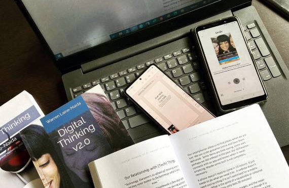 Print versus Digital versus Audio: a Writer's Personal Perspective image of books and digital devices