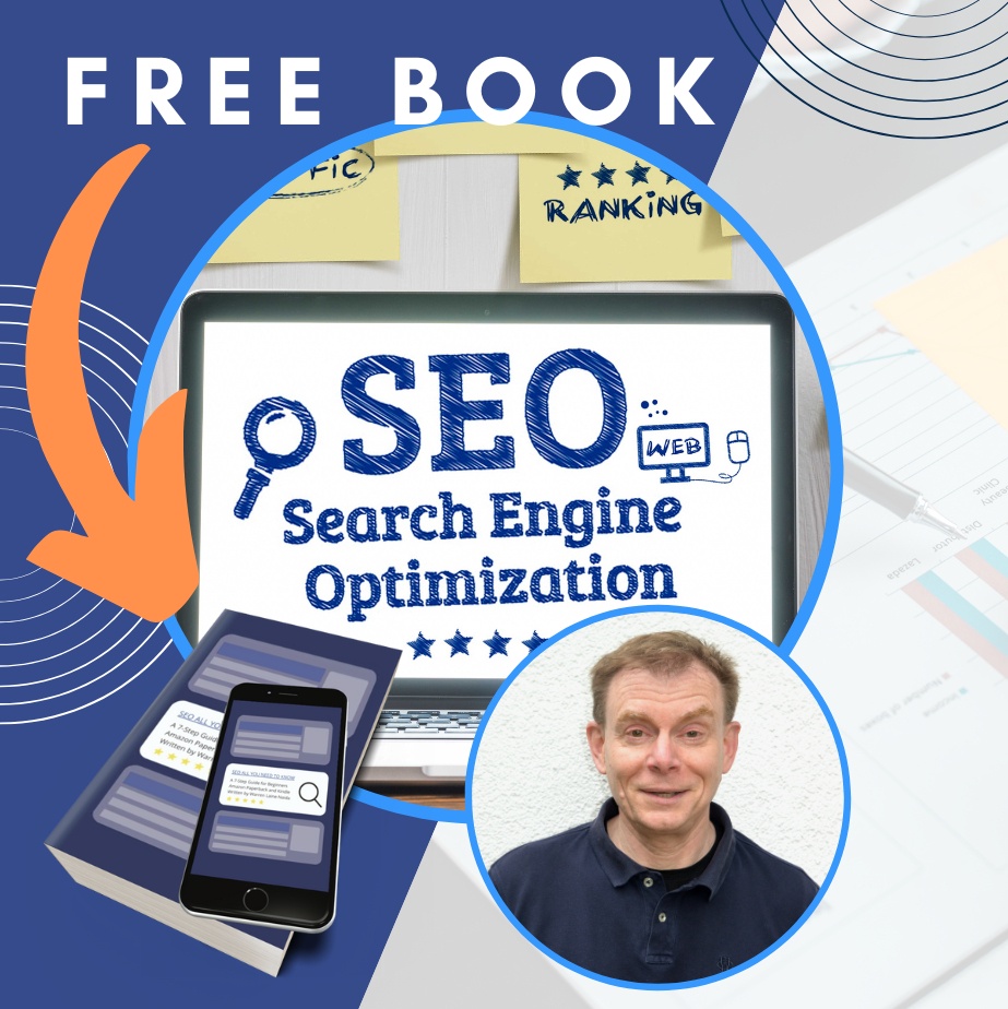 Free copy of my SEO book included in my SEO course. Sign up today! Warren Laine-Naida promotional image