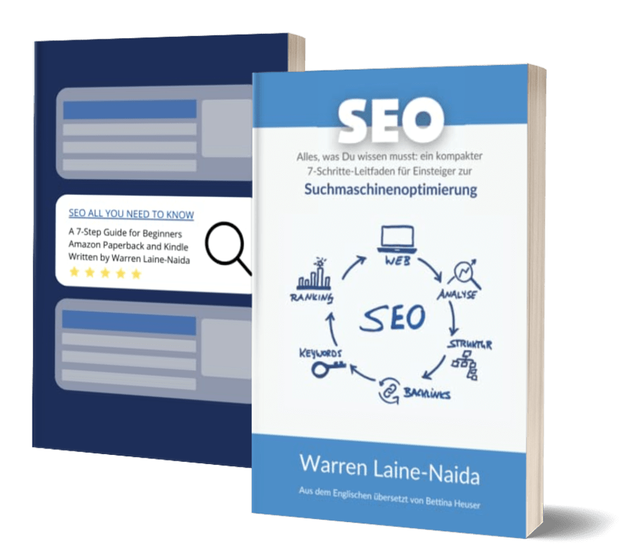 SEO Beginners books in English and German by Warren Laine-Naida and Bettina Heuser