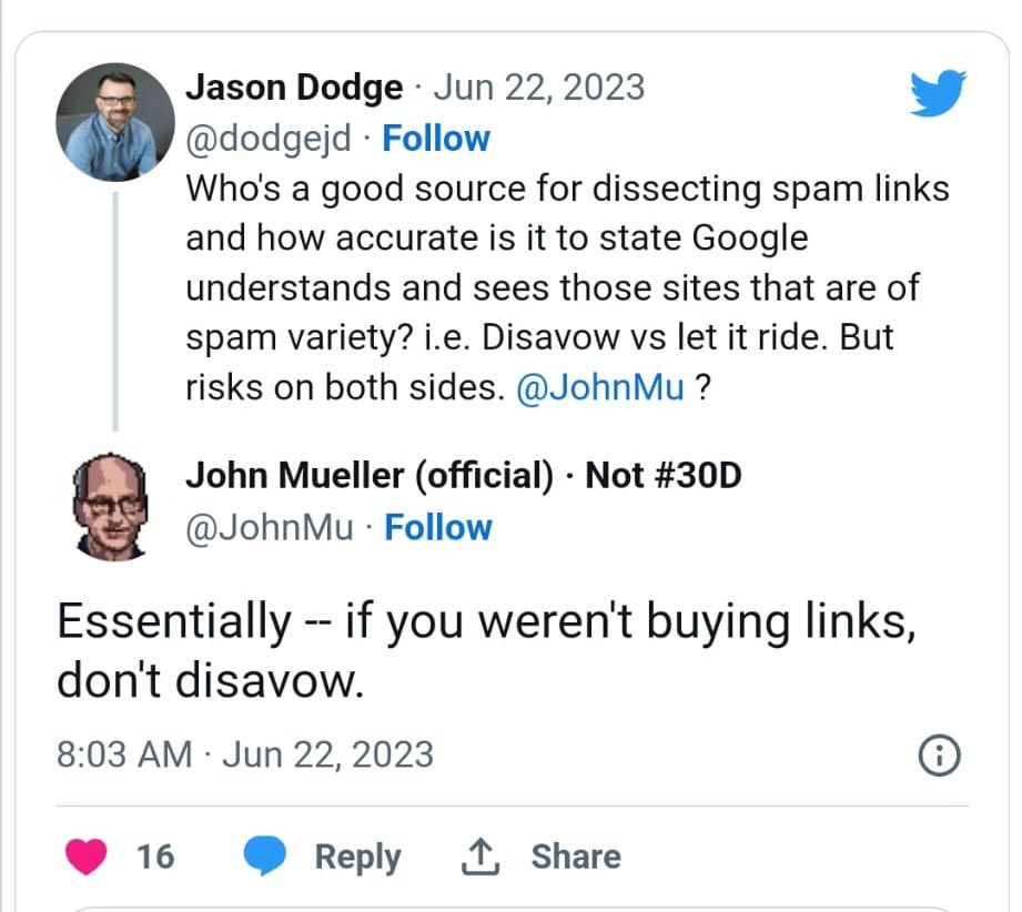 What John Mueller says about the Disavow tool that removes harmful backlinks
