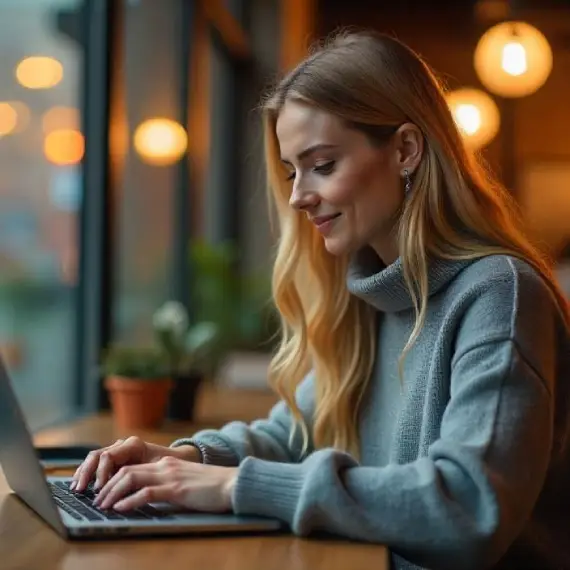 ai generated image of a woman working on a laptop
