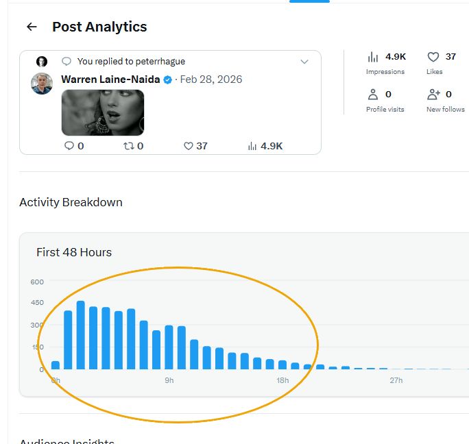 twitter statistics from warren laine-naida
