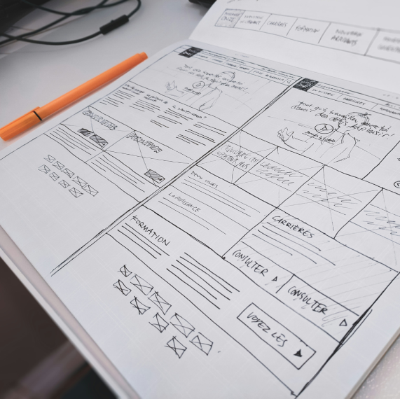 unsplash image website design wireframes