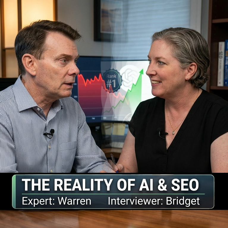 warren laine-naida and bridget willard AI image of the two talking