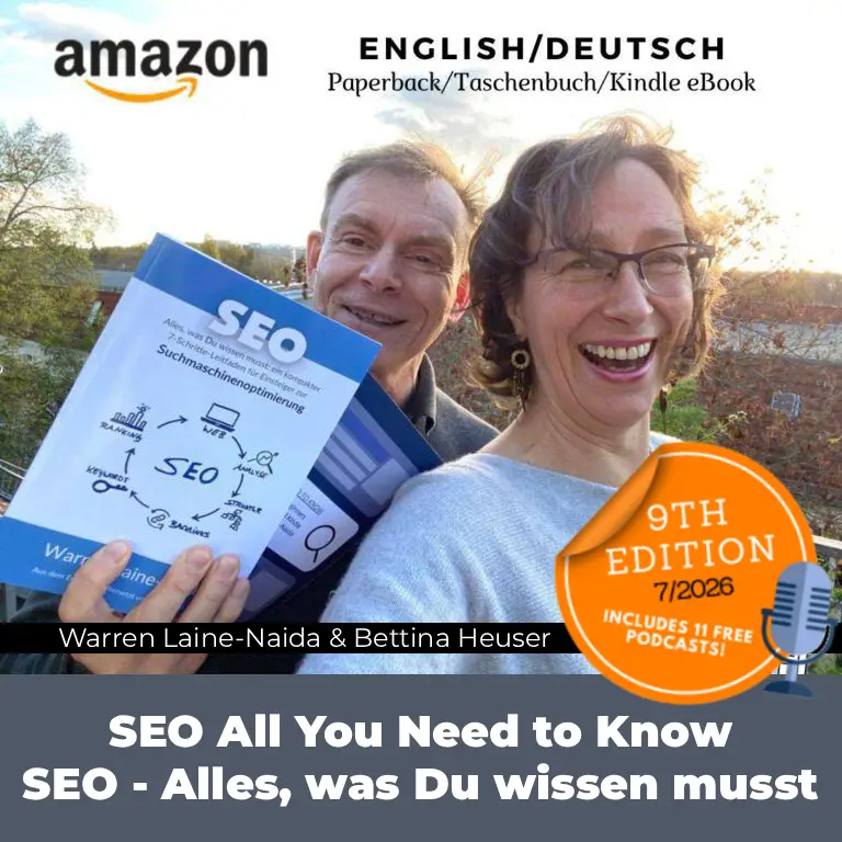 authors and seo teachers warren laine-naida and bettina heuser with their two of their foour seo course books